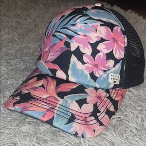 Billabong Floral Trucker Hat - Pink and Blue
